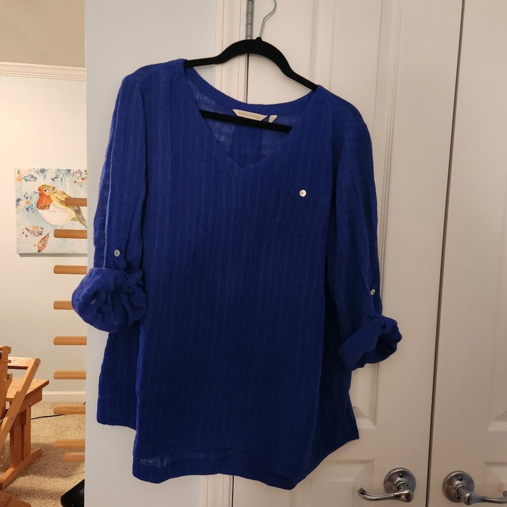 Lightweight Cover-Up Style Shirt - Linen Cotton Blend